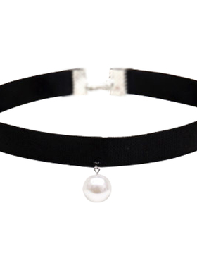 蕾丝弹力脖子饰品黑色女短款颈链