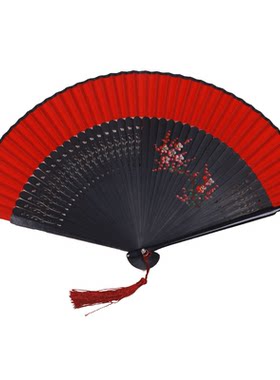 流苏扇子折扇中国古风新娘红色