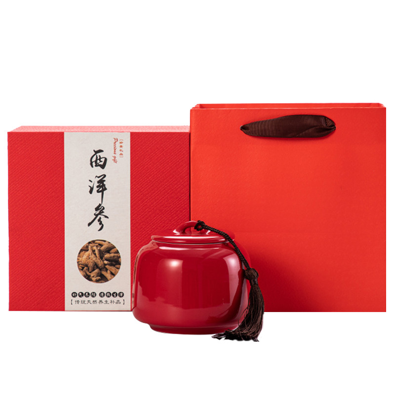 西洋参礼盒高档陶瓷100铁皮石斛