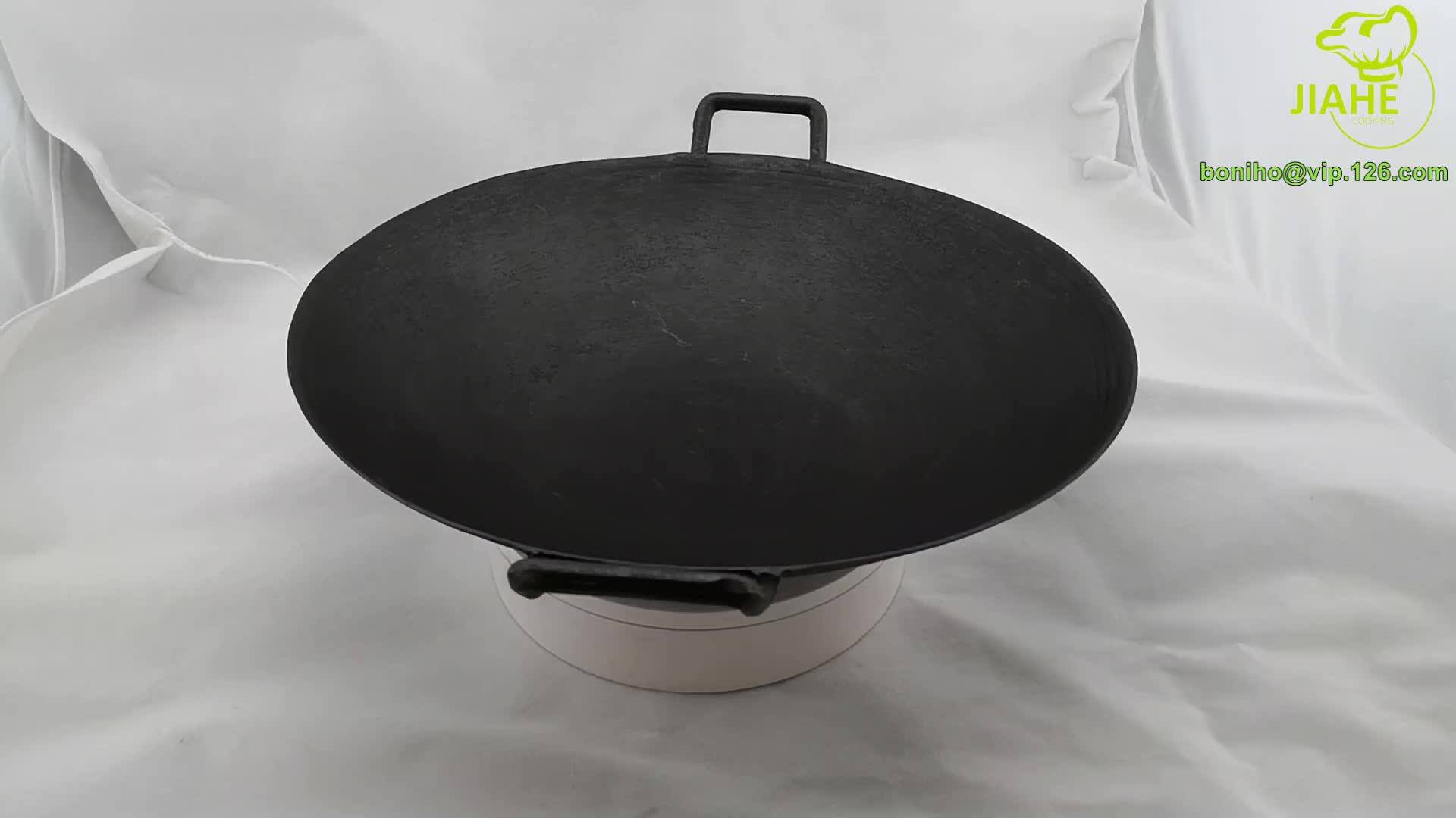 Chinese Traditional Cast Iron Wok With Double Handle Buy Traditional