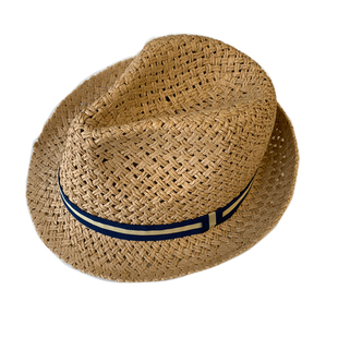 夏季草编镂空透气巴拿马礼帽男女童英伦帽宝宝沙滩帽出游遮阳防晒