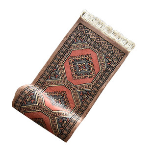 巴基斯坦手工民族风情 现代波斯几何波西米亚桌面装饰纯羊毛毯垫