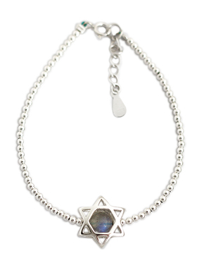 925纯银手链六芒星拉长石银饰