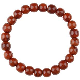 原矿南红玛瑙手串单圈手链老型桶珠火焰纹时尚饰品生日礼物男女款