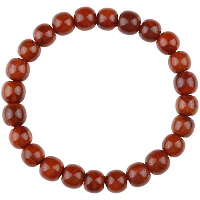 南红老型桶珠火焰纹单圈手链