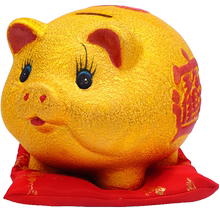金猪猪陶瓷家用只进不出储蓄罐1