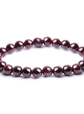 酒红石榴石单圈本命年情人节礼物