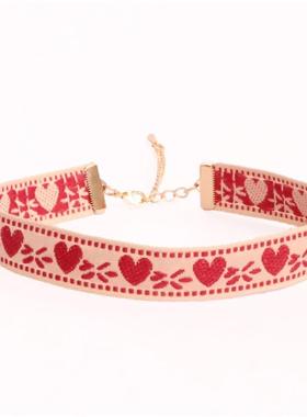 爱心甜妹choker项链不锈钢链