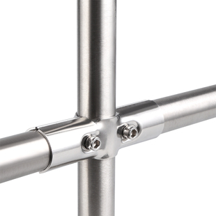 不锈钢管连接件钢管紧固件晾衣架配件25圆管接头货架扣件固定卡扣