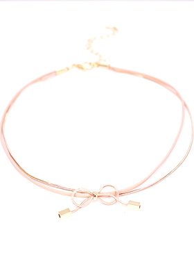 m家简约初恋粉choker粉色蝴蝶结