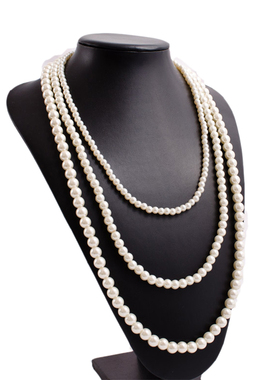 小香风旗袍装饰品多层珍珠项链