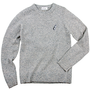 圆领粗线毛衣套头男潮流麻灰韩版修身青年美式百搭羊毛打底针织衫