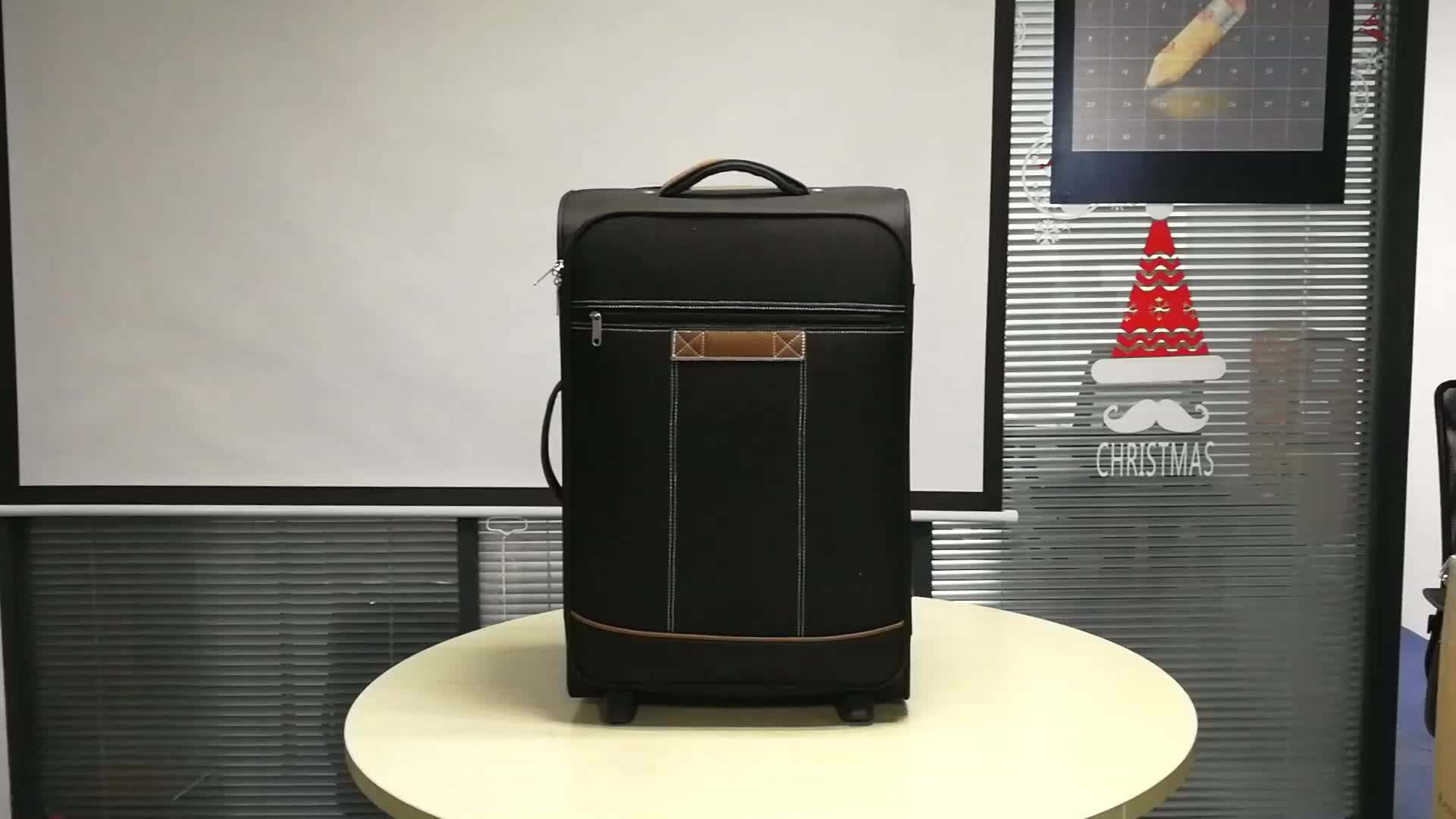 Soft Polyester Travel Trolley Luggage Bag Set Of 4 With Cosmetics Bag