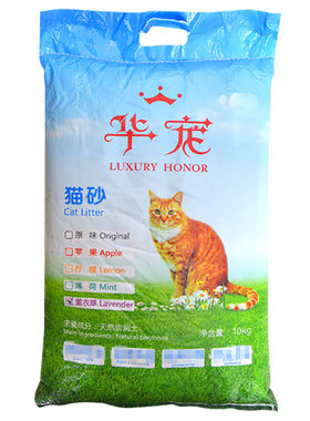 华宠膨润土猫砂20斤植物猫砂结团
