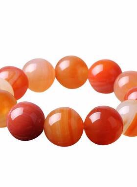 红玛瑙玉石单圈水晶本命年佛珠