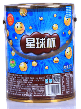 甜甜乐星球杯一桶装1000g巧克力