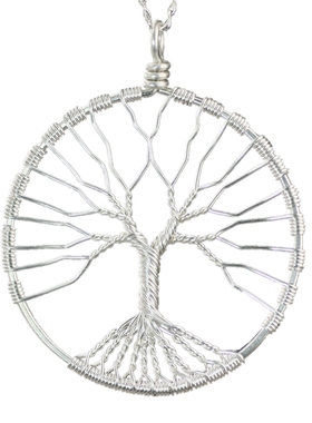纯银生命树吊坠原创手工毛衣链