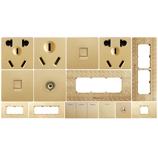 飞雕开关插座118型 D1金家用一二三四位多功能模块 厨房专用面板