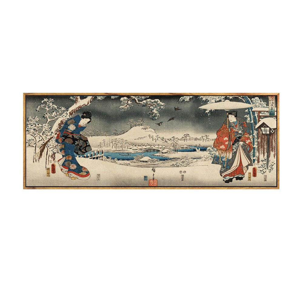 日式长款挂画浮世绘料理店装饰画