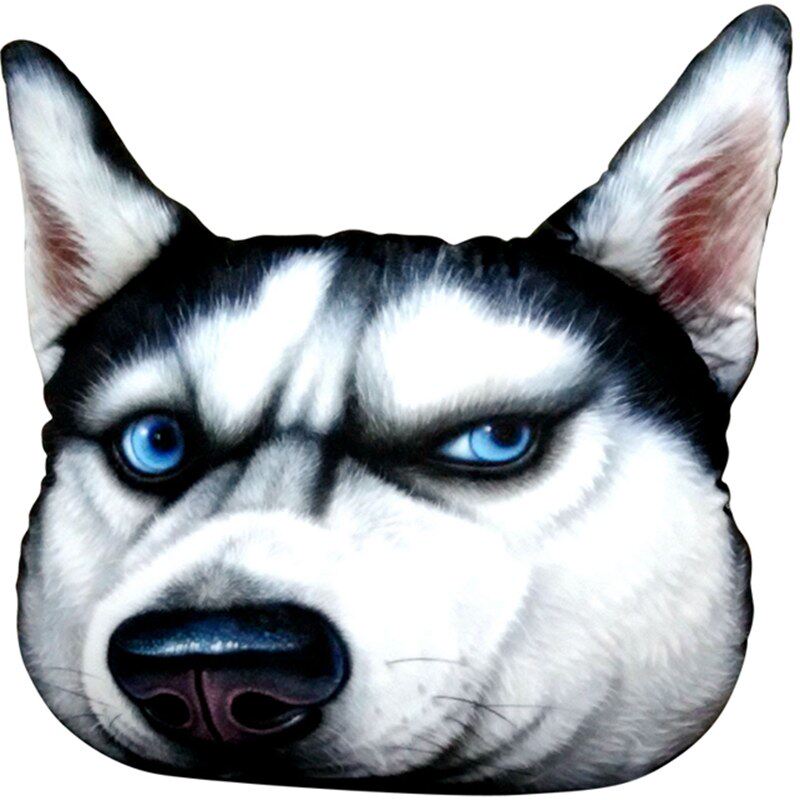 神烦二哈士奇抱枕3D柴犬秋田狗狗doge创意靠垫搞怪枕头生日礼物