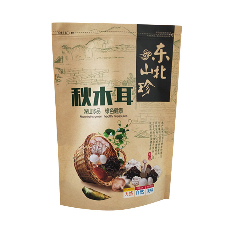 黑木耳自立包装袋秋木耳包装袋牛皮纸自封袋拉链袋野生蘑菇袋开窗