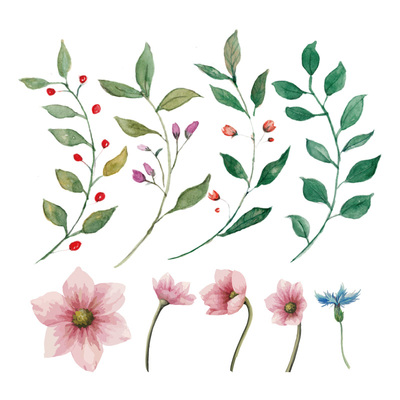 树叶纹身贴玩味tattoo花草树木