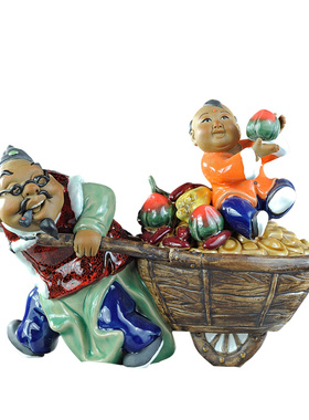 石湾陶瓷大师工艺中式家居门摆件