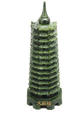 玉石十三层岫玉书桌办公桌摆件