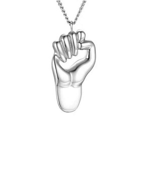 抖音拳头钛钢耳饰纪念品项链