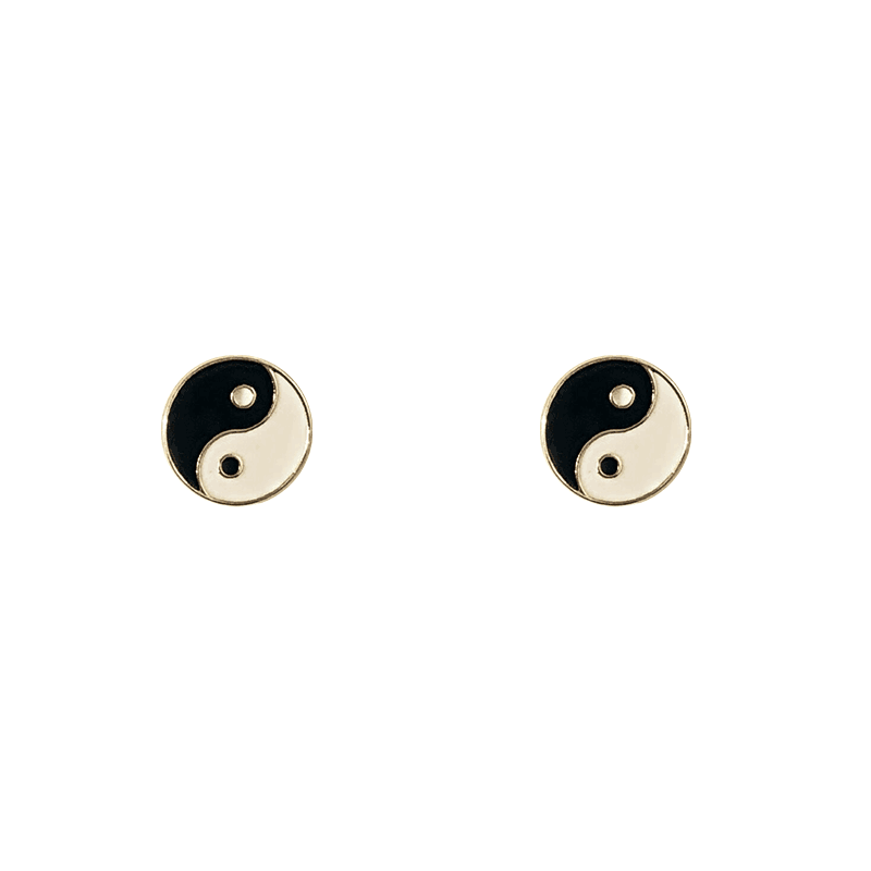 八卦银针黑白拼接复古原宿耳饰品
