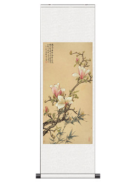 礼品卷轴画丝绸卧室走廊挂画