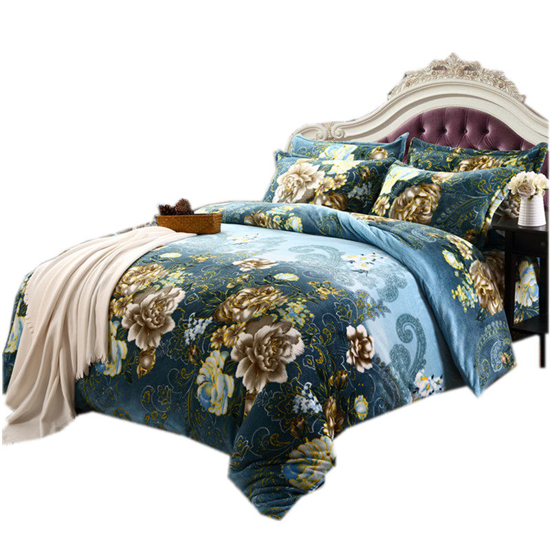 冬季牛奶绒加厚法莱绒四件套1.8m床单被套双面绒法兰绒珊瑚绒简约