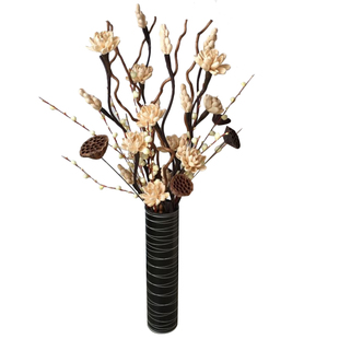 仿真叶脉玉米皮制作干枝干花假花套装客厅落地摆放玄关隔断装饰花