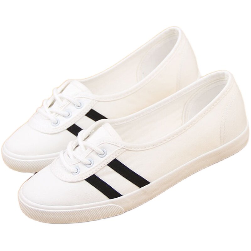 人本浅口帆布鞋女2022新款夏款韩版学生小白鞋百搭透气休闲板鞋潮