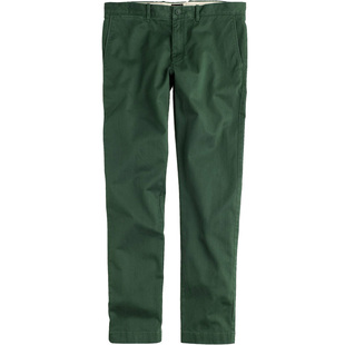 J.crew修身小直筒770微锥弹性复古潮墨绿斜纹卡其休闲长裤男Jcrew