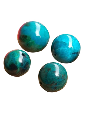 天然单圈高瓷蓝绿色硅孔雀石手串