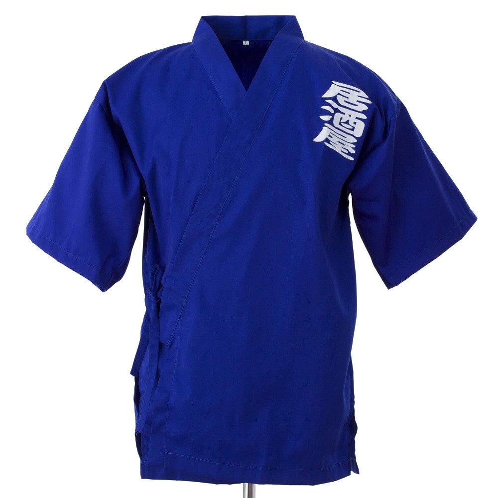 蓝色日韩寿司料理日式厨师工衣男女制服上装工作服