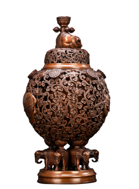 纯紫铜香熏炉家居饰品摆件