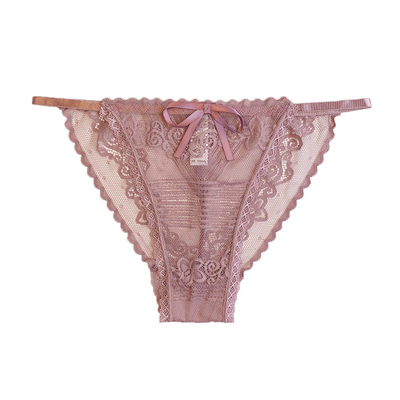 欧美无痕细带蕾丝内裤透明感中