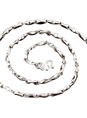 送证书925纯银镀白金元宝项链