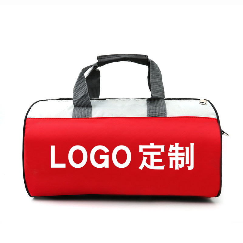 单肩健身包旅行旅游包圆筒行李包袋跆拳道运动包logo定制健身房包