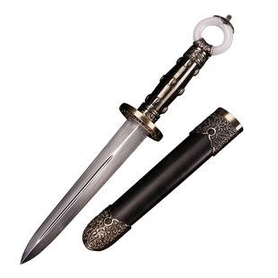 龙泉市泉字号宝剑鱼肠剑花纹钢手工短剑古剑袖剑纪念礼品剑未开刃