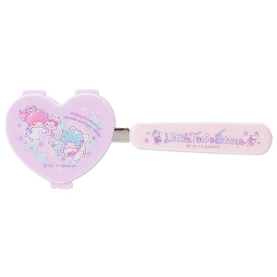 日本Sanrio正品LittleTwinStars小雙星 餐具不鏽鋼叉子附盒子(心)