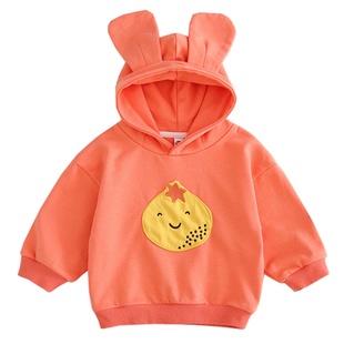 秋款女童2019新款童装女宝宝卫衣百搭小童打底衫连帽上衣时尚帽衫