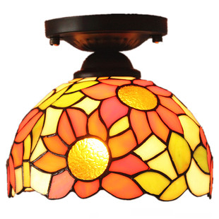 古典玻璃顶灯太阳花吸顶灯吧台玄关户外阳台灯衣柜酒柜灯明玥灯饰