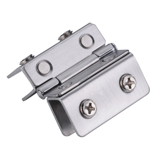 加厚不锈钢玻璃双面合页铰链免开孔蛋糕柜玻璃门展示柜橱柜酒柜