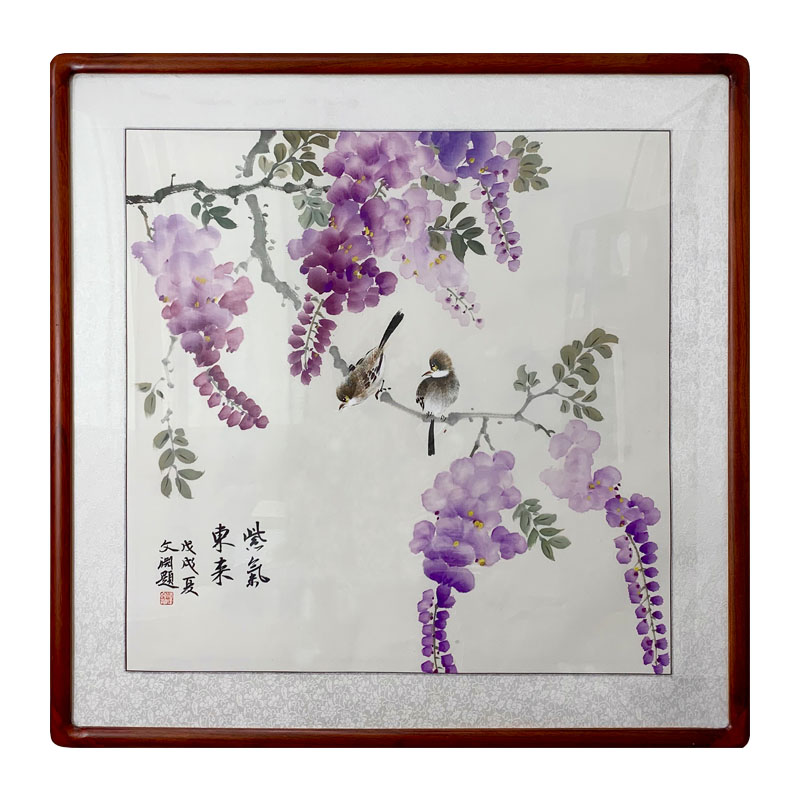 紫气东来花鸟画半写意客厅餐厅