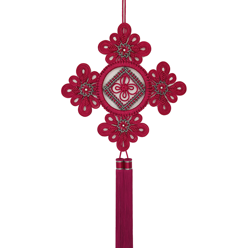 新款手工中國(guó)結(jié)掛件大號(hào)大紅中國(guó)風(fēng)客廳電視墻裝飾喬遷新居禮品