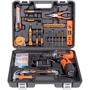 家用电钻手工具套装五金工具箱电工木工多功能专用维修工具组套