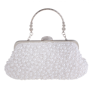欧美时尚女式珍珠包手拿手包斜跨女包婚纱礼服宴会包配旗袍的包包